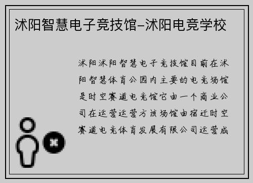 沭阳智慧电子竞技馆-沭阳电竞学校